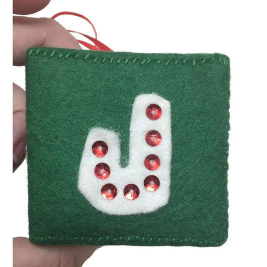 JOY Holiday Christmas Ornament - Cube style Holiday Decor - J - O - Y and Joy on sides of cube Handmade A+ Stuff