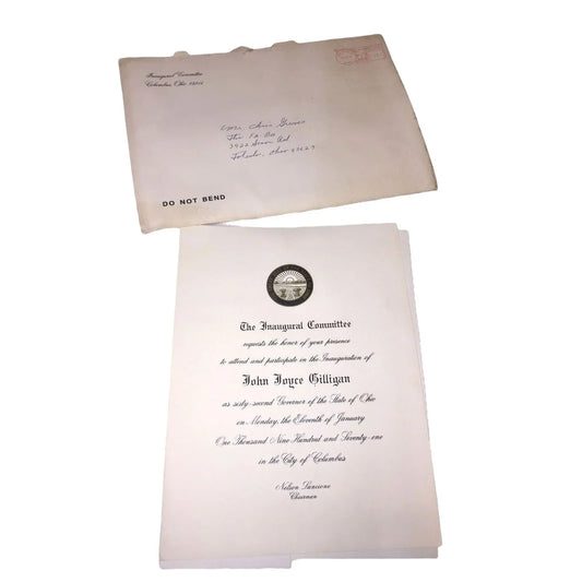 Ohio GOVERNOR John Gilligan OFFICIAL Inaugural Invitation 1970-71 FREE SHIPPING A+ Stuff A+ Stuff Collectibles