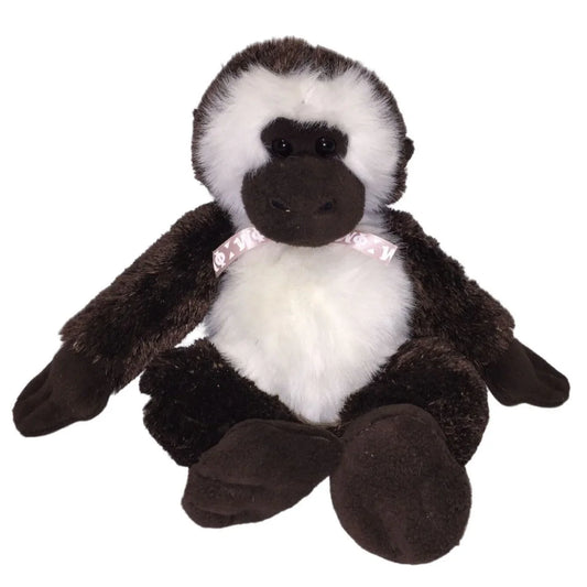 Fluffy Faced Primate with Pink Sorority Ribbon around Neck (Phi Gamma Miu?) - Dark Monkey with Fluffy white around Face & Belly A+ Stuff A+ Stuff