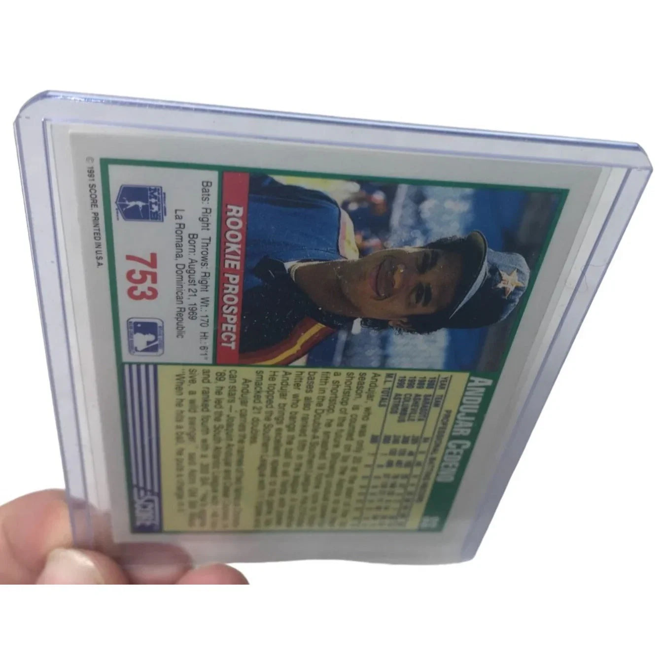 (8) of 1991 SCORE Rookie Prospect Andujar Cedeno SS - Card No. 753 Score A+ Stuff