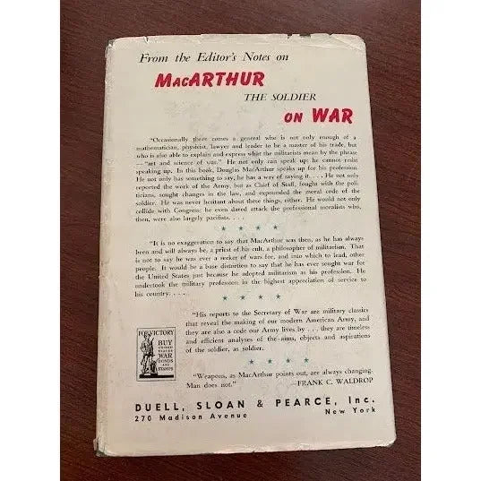 MacArthur on War Frank Waldrop Book- hardcover A+ Stuff