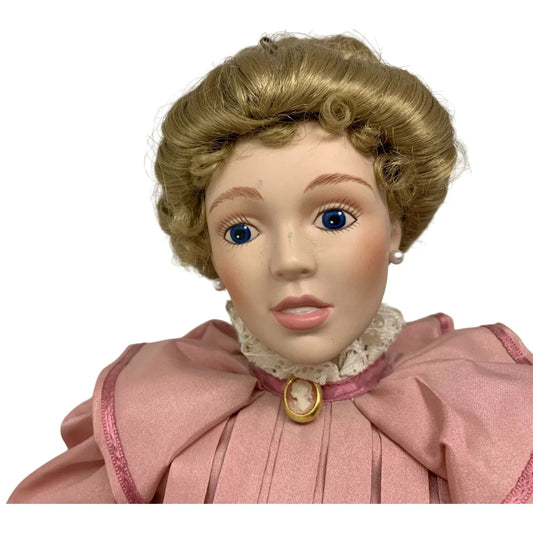 Gorham Mother Doll - Sitting Position with cameo at collar - Rolled Bun Hair - Collectible Porcelain Doll Gorham A+ Stuff
