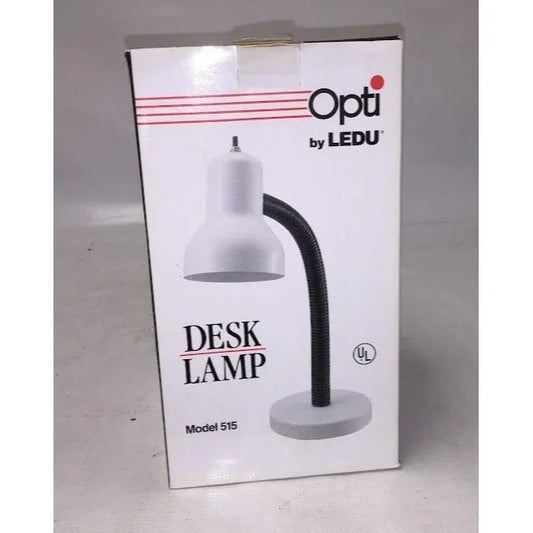 White and black desk lamp - w thick base - Dorm lamp - study lamp - dirt on base OPTI BY LEDU A+ Stuff Lamps