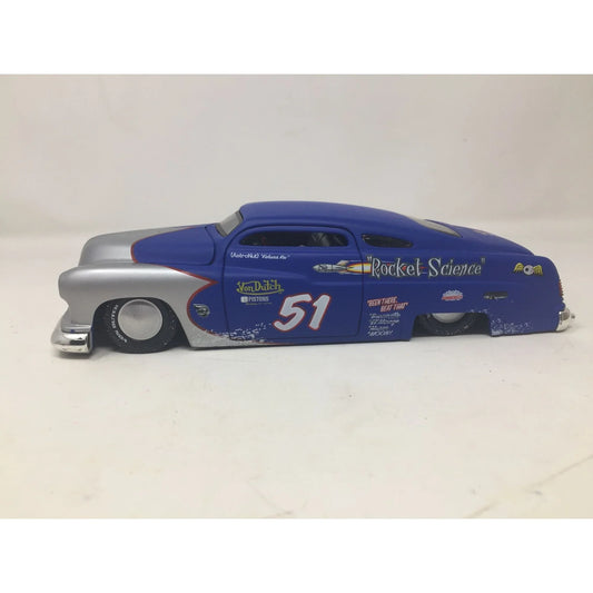1951 Mercury Von Dutch "Rocket Science" Low Rider Blue Diecast 1:24 Scale Model Von Dutch A+ Stuff Cars, Trucks & Vans