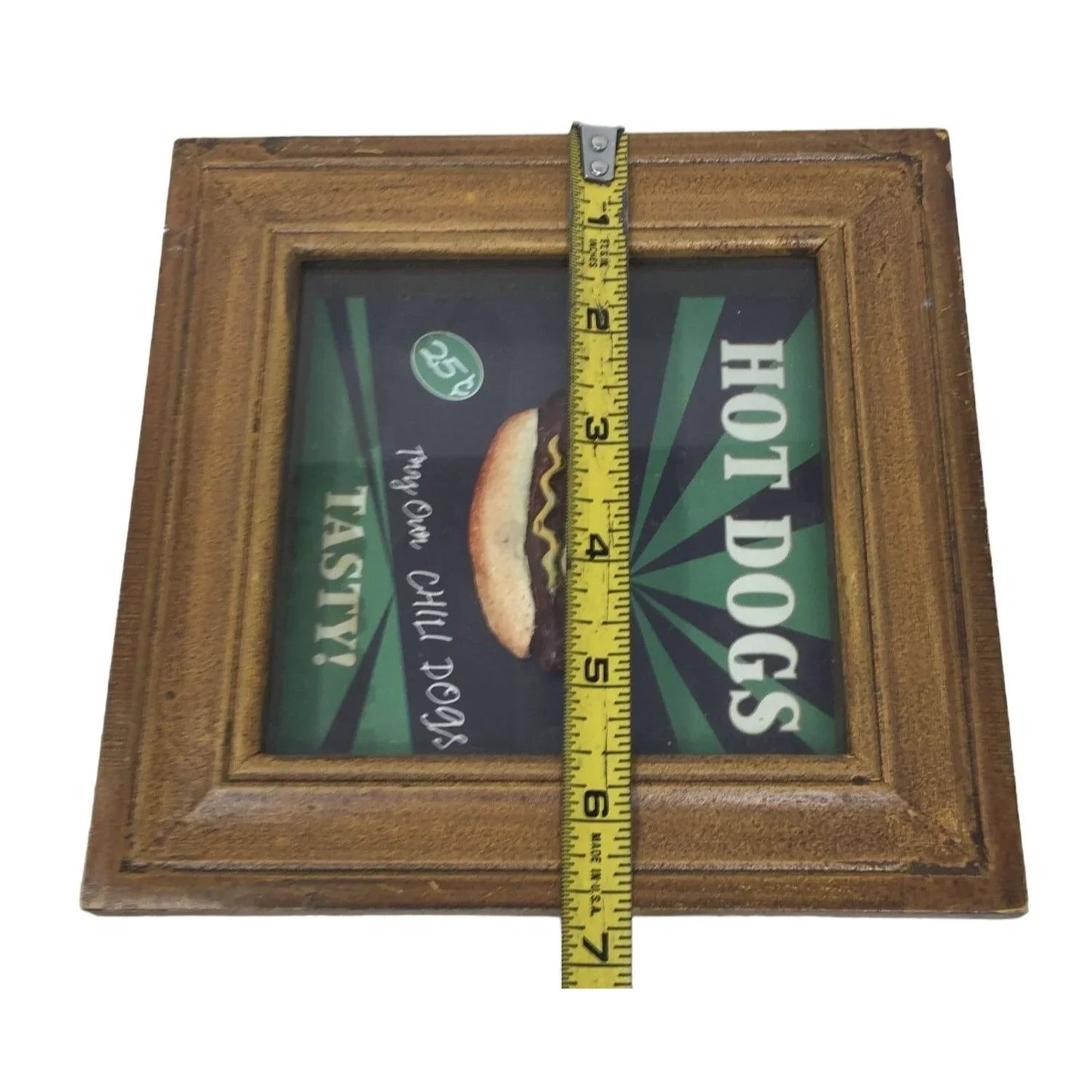 Hot Dogs Tasty! Try Our Chili Dogs! 25 C Framed Vintage advertising Art 6.75" Tall Hot Dogs A+ Stuff