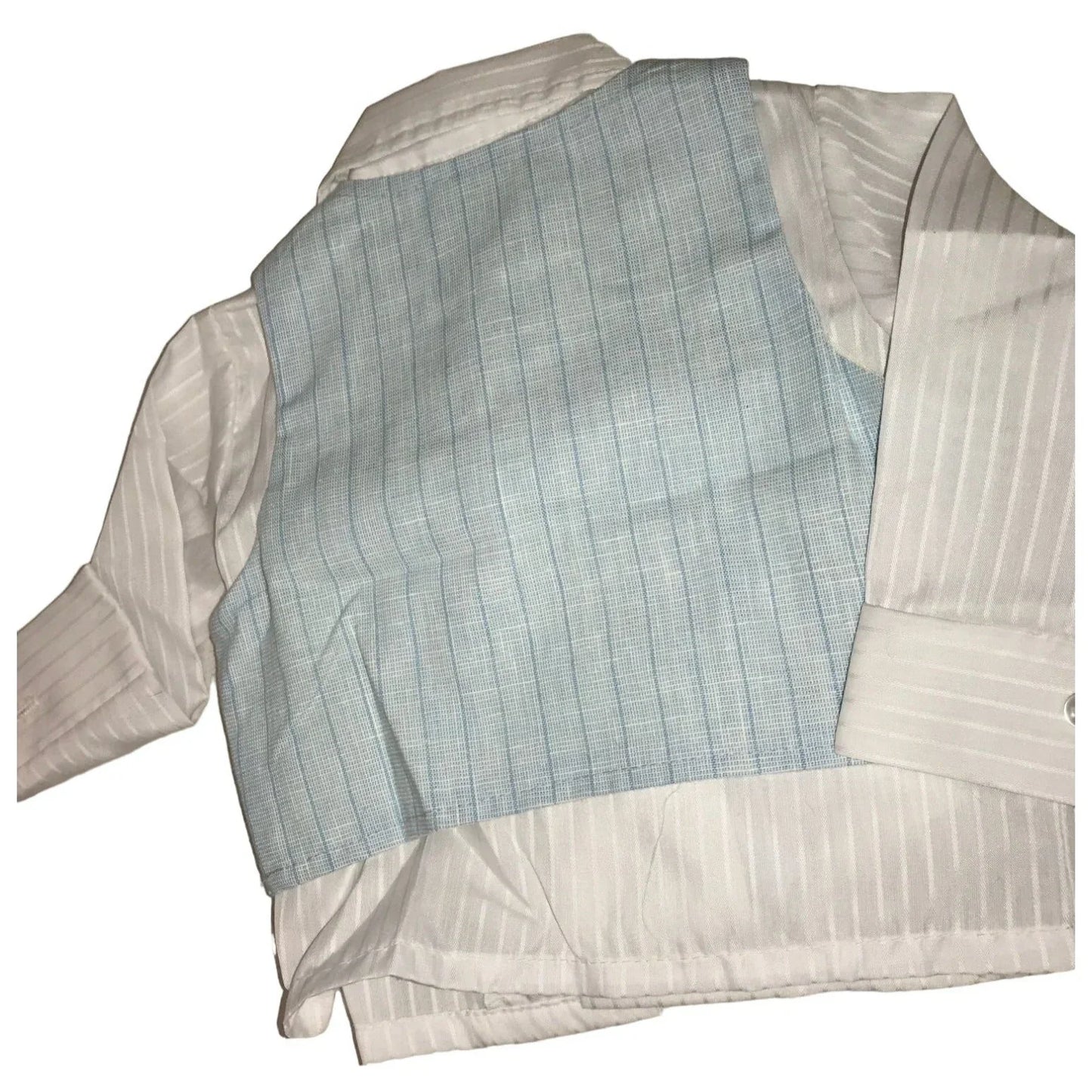 Vintage Infant 3 piece Suit - Blue Pinstripe - ToddleTime Baby Boy Suit Vest and Pants Suit Outfit SIze 1.5 (up to 26 lbs) ToddleTime A+ Stuff