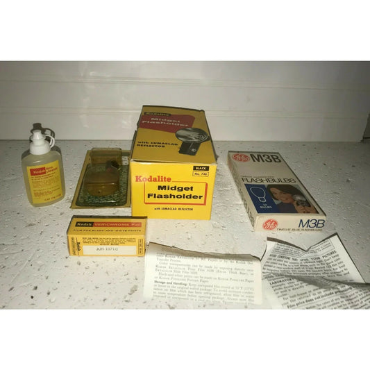 Vintage KODAK Camera Accessories Midget Flasholder Lens Cleaner Kodalite A+ Stuff Camera Accessory Sets