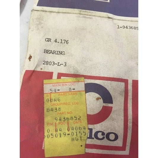 Genuine Delco GM Part - BEARING - No 9436852 - 2803-L-3 - GR 4.176 - new in package - vintage discontinued Auto Parts DELCO A+ Stuff Tools
