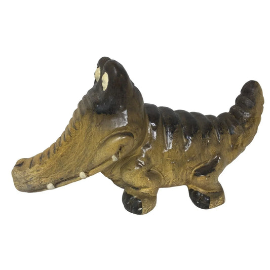 Vintage Big Eyes Ceramic Alligator Bank - Cute Retro Find! A+ Stuff A+ Stuff