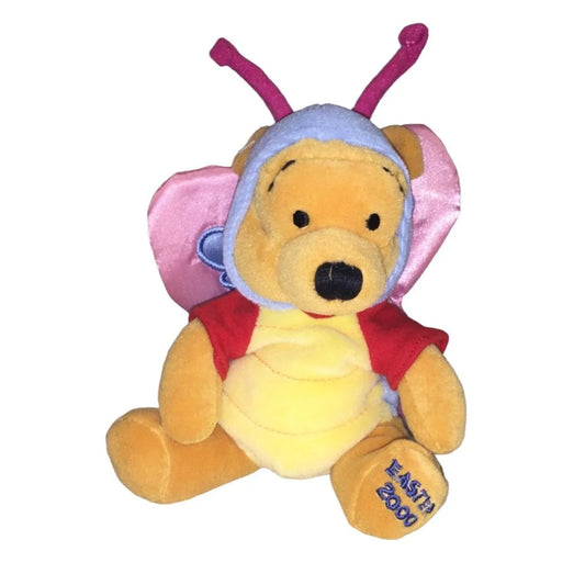 Easter 2000 Disney WINNIE THE POOH Butterfly Bean Bag Plush - Disney Souvenir Collectible The Disney Store - Walt Disney A+ Stuff Stuffed Animals