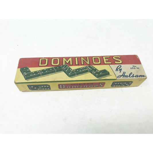 Vintage Double 6 DOMINOES Set by HALSAM - Double Six - Set no 623W Halsam A+ Stuff dominoes