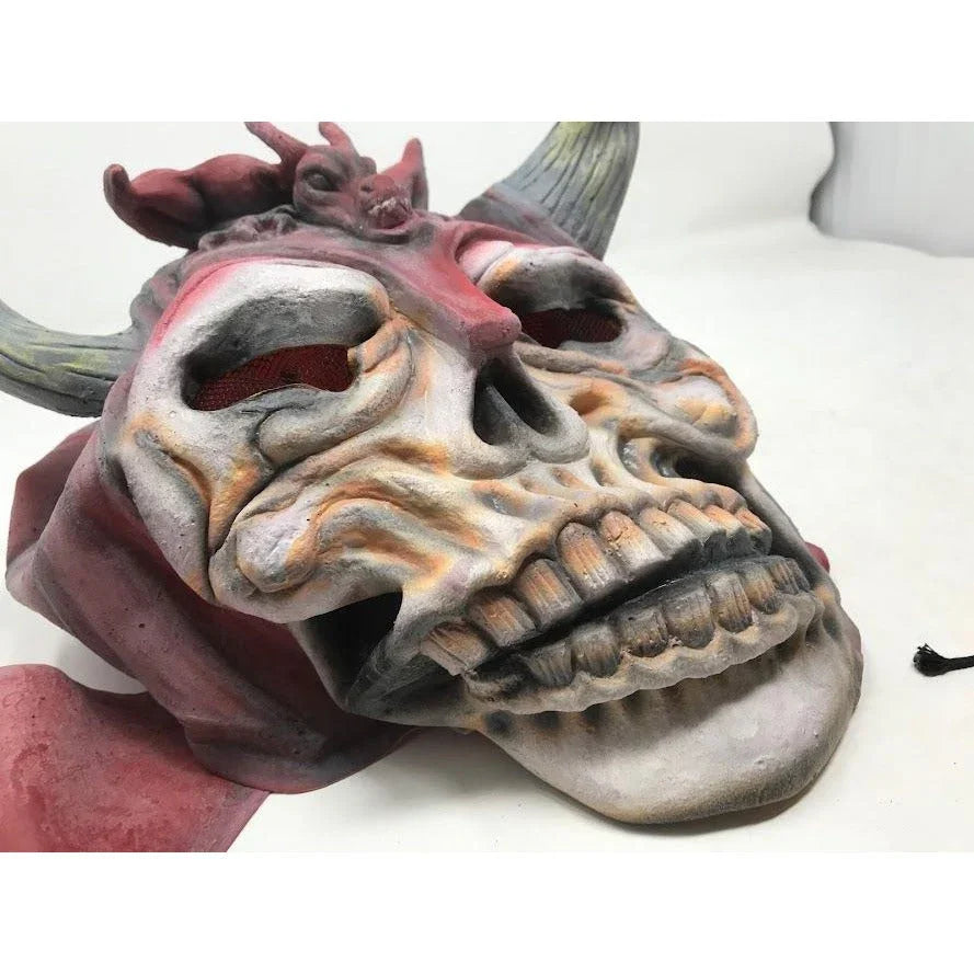 Skeleton horned halloween mask with cape, shin covers etc All items shown included - good condition A+ Stuff A+ Stuff Costumes