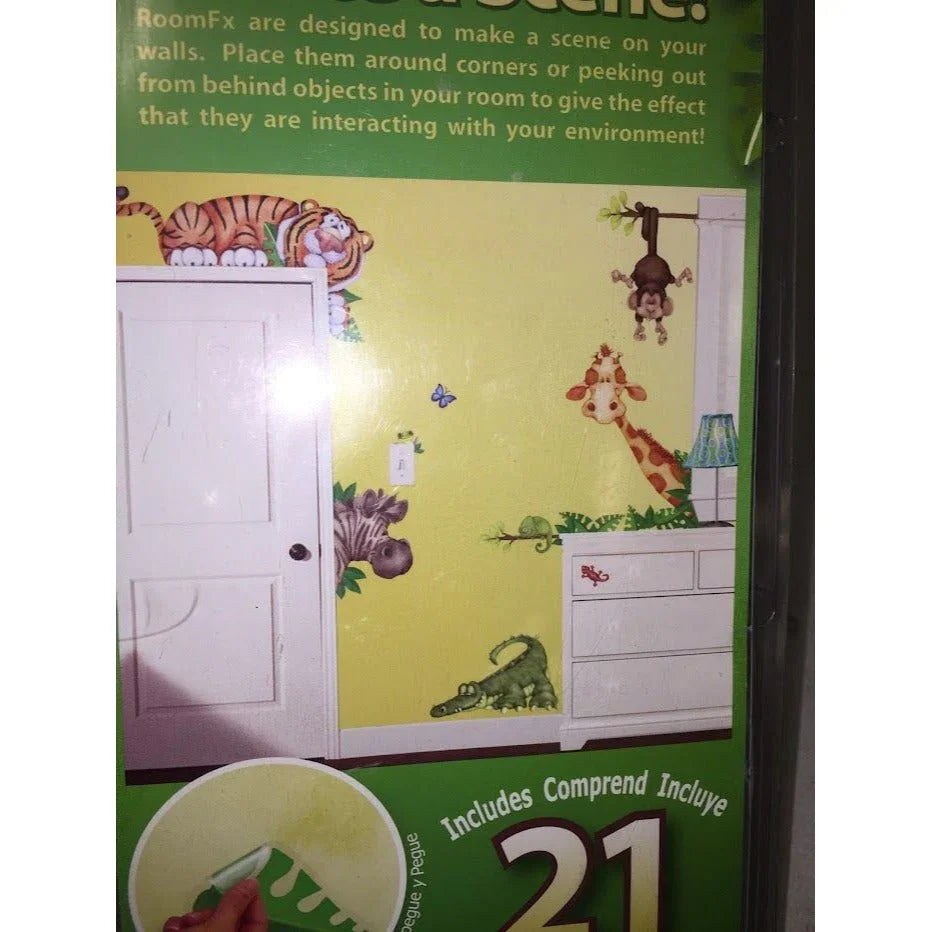 Nursery / Kids room Decals Fun Cute ZOO ANIMALS smiling - boy or girl baby room decor - peek out from door frames - windows etc - great set A+ Stuff A+ Stuff Home Decor Decals