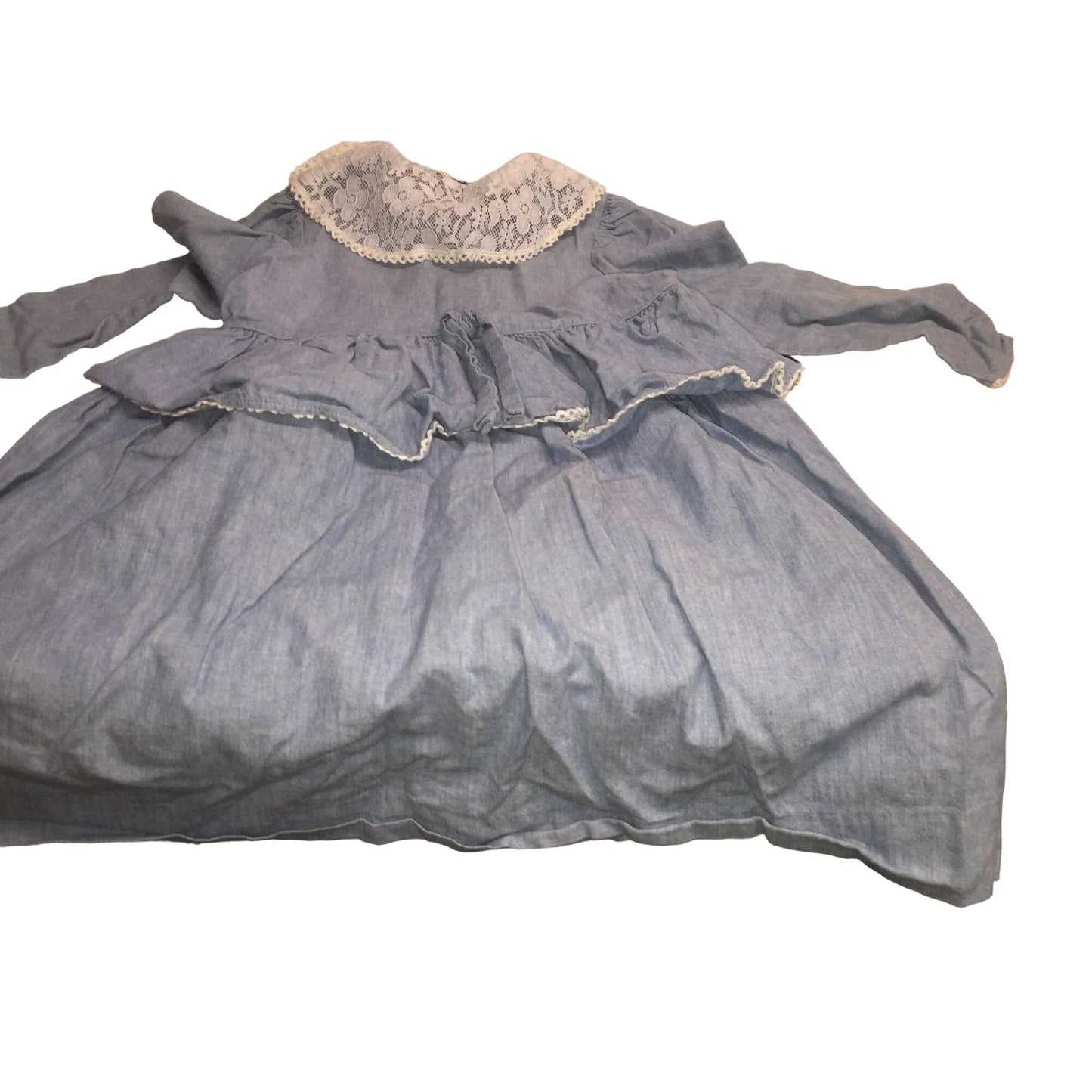 Vintage Polly Flinders Girls Size 6 Ruffled Collared Classic Girls Dress - Flower Patterned Polly Flinders A+ Stuff