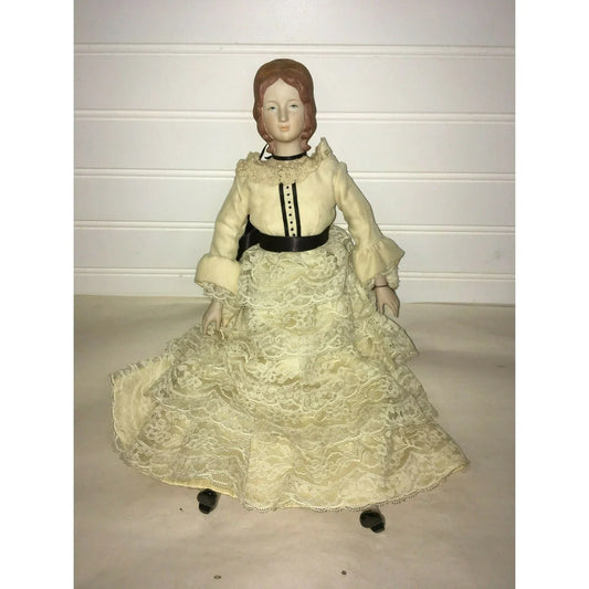JULIET VINTAGE YIELD HOUSE Doll with ivory and Black Dress Yield House A+ Stuff Dolls