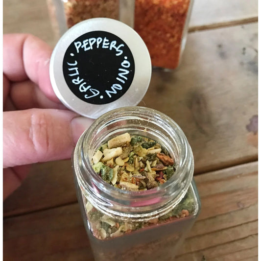 Crushed Garlic, Onion, Peppers & Tomato - No other ingredients - Solid layered base of flavor! Carpenter Quality Goods A+ Stuff Peppers