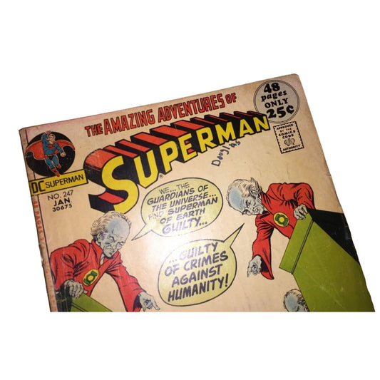 The Amazing Adventures of Superman No. 247 January 1972 - Vintage Comic Book - Super Hero National Periodical Publicaitons, INC A+ Stuff