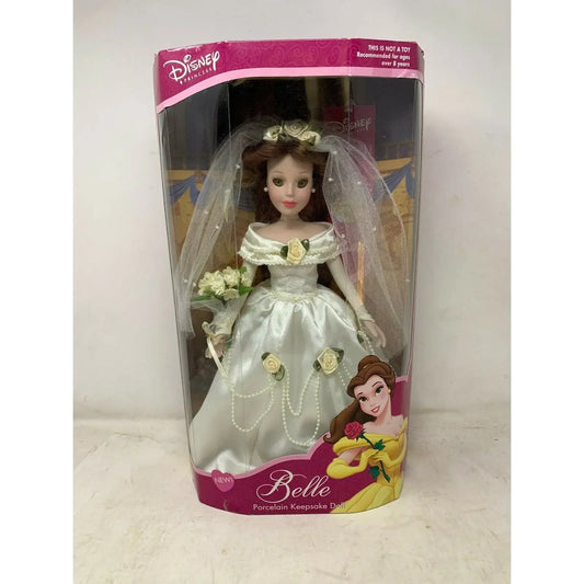 BELLE Beauty & Beast Disney Porcelain Doll WEDDING Brass Key 2002 Disney