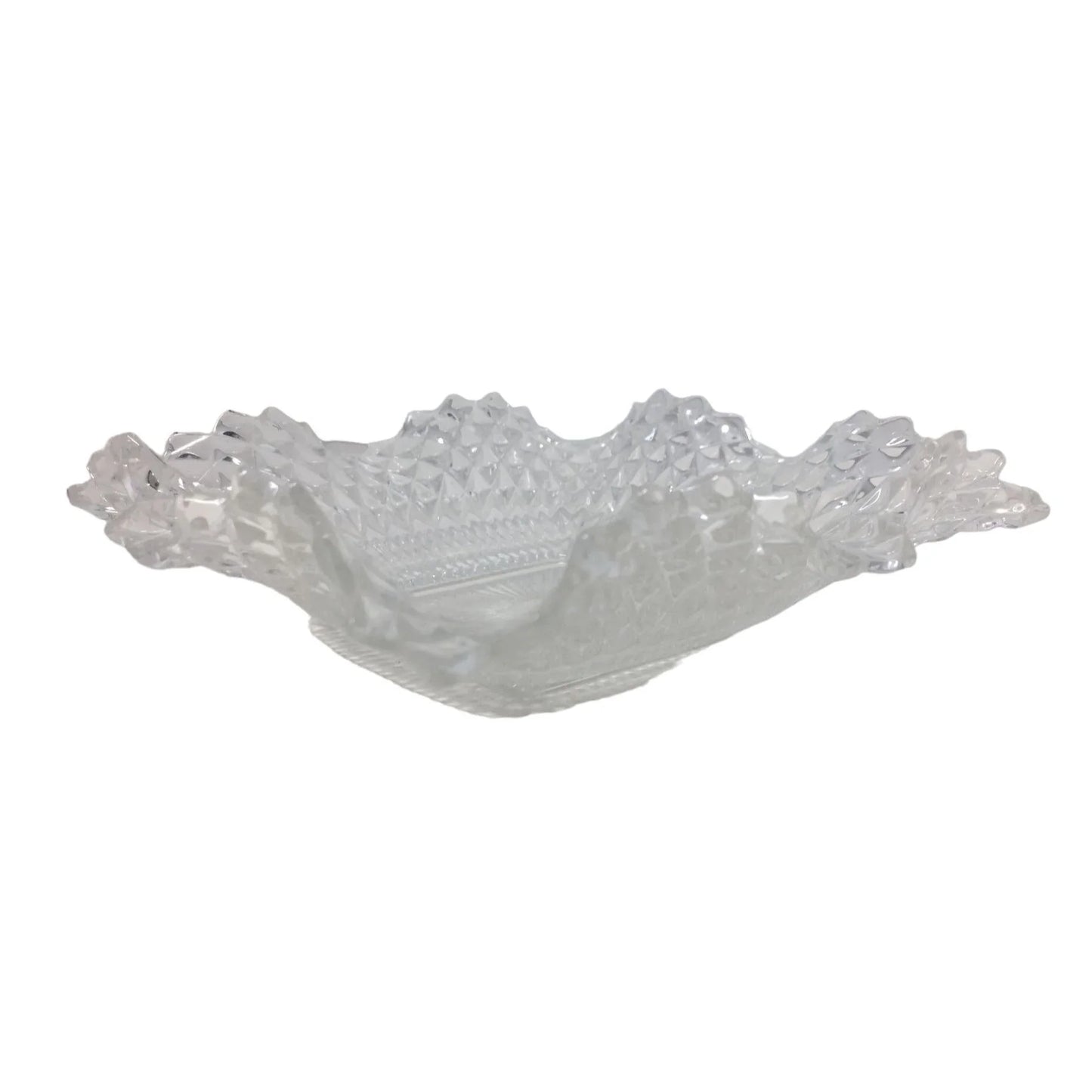 Pretty Diamond Pattern Serving Dish 7" Square with Scalloped Rippling Edges A+ Stuff A+ Stuff