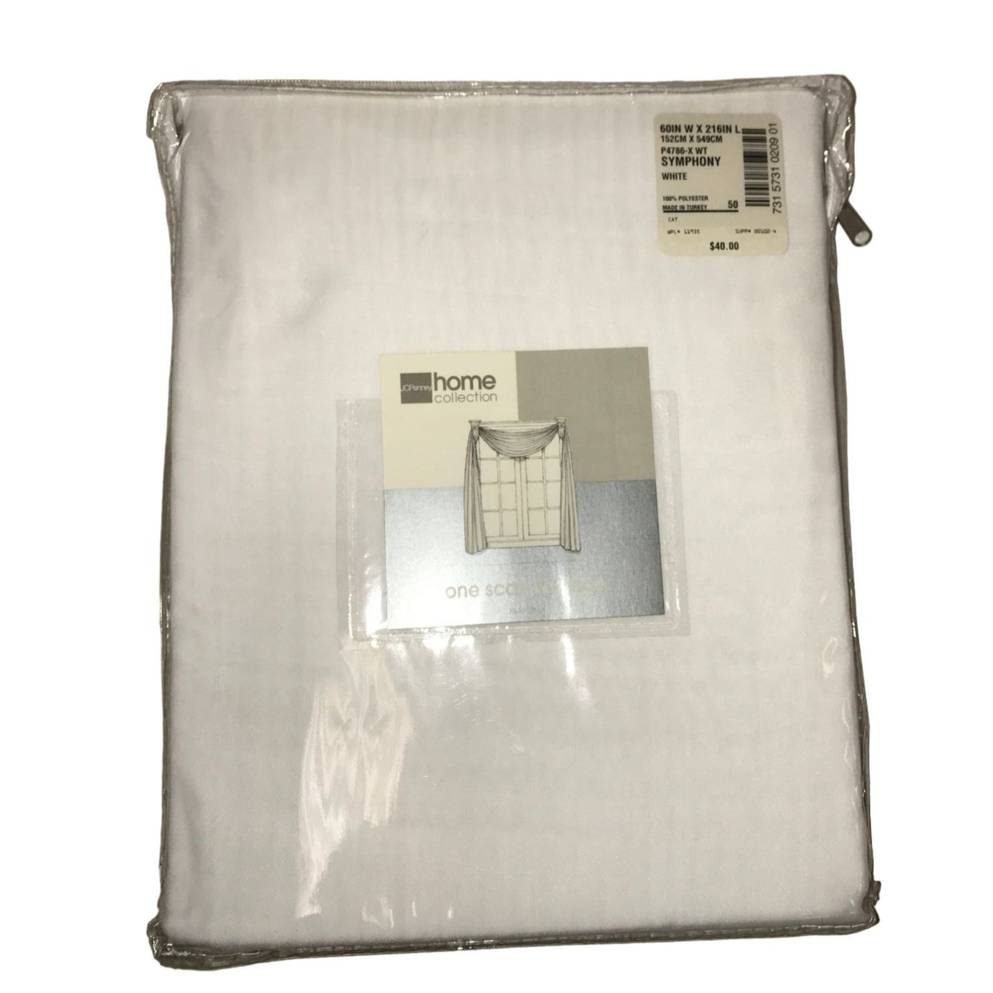 JC Penney Home Collection - white sheer scarf valance - new in package - Window Treatment