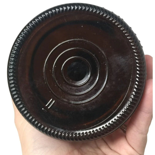 Vintage Brown Glass Bottle / Jar Over 8" Tall - numbers on bottom edge and Rings on bottom A+ Stuff A+ Stuff