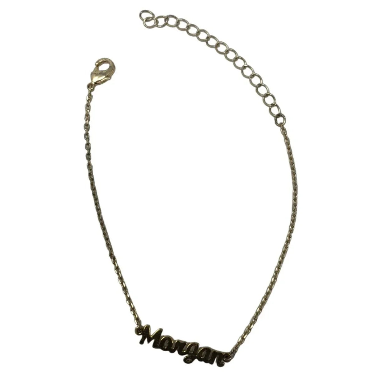 Gold tone Women's/Girls Bracelet or Anklet with the name "Morgan" In Cursive -- A+ Stuff Bracelet