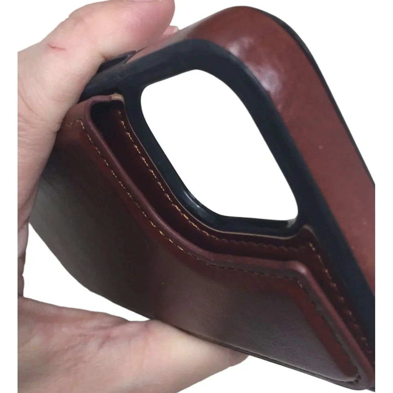 iPhone 11 Pro Wallet Case 5.8" Brown - NIP - Card Holder Phone Case Magnetic closure & Kickstand OneTop A+ Stuff