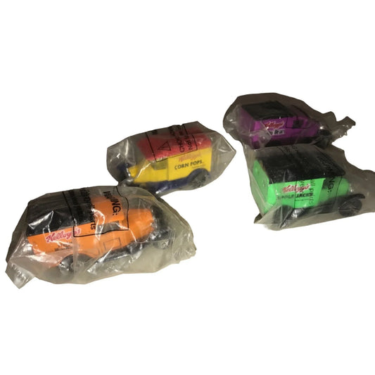 Set of 4 Kellogs Advertising Diecast Old Fashioned Cars - Apple Jacks, Raisin Bran, Frosted Mini-Wheats & Corn Flakes Kellogs A+ Stuff