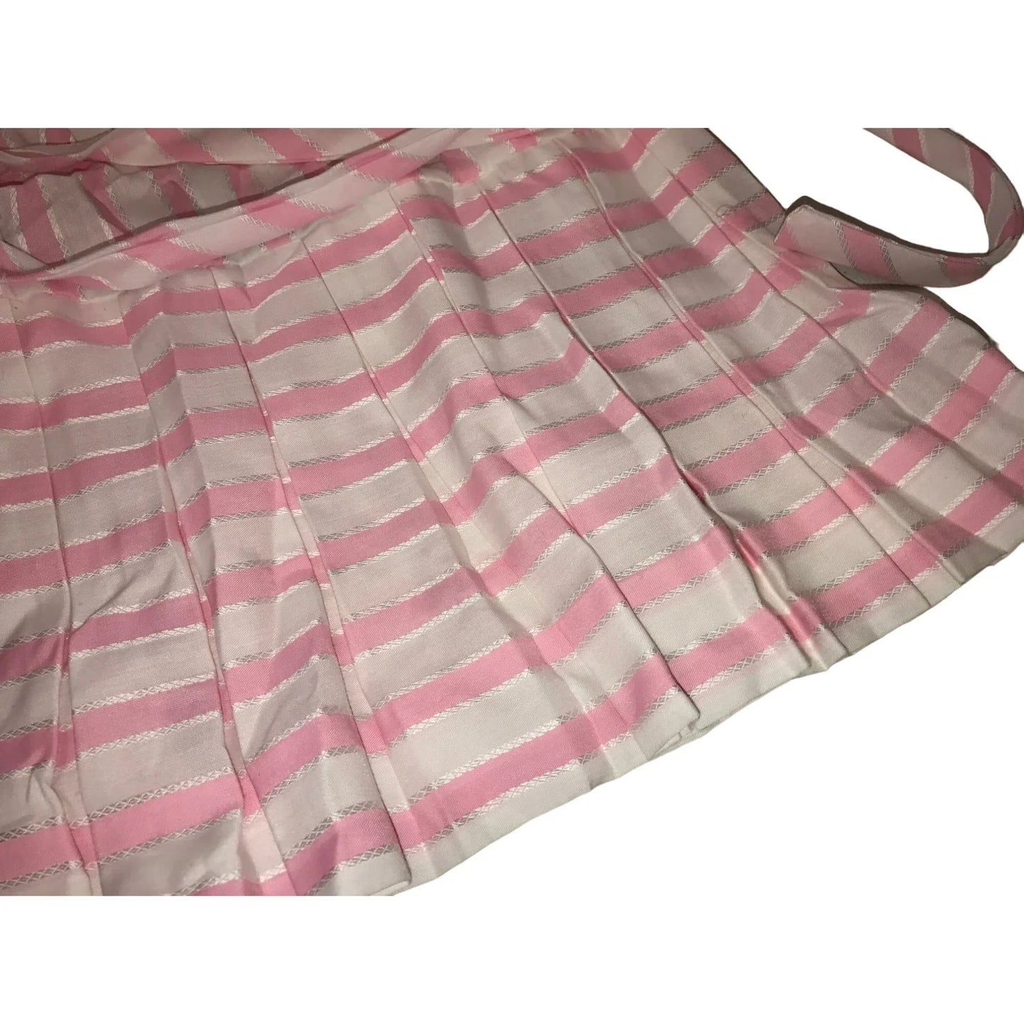Vintage Girls Dress - Pink and White Stripe Pattern with Ribbon and wide Foldover Collar size 6T Rare Editions A+ Stuff