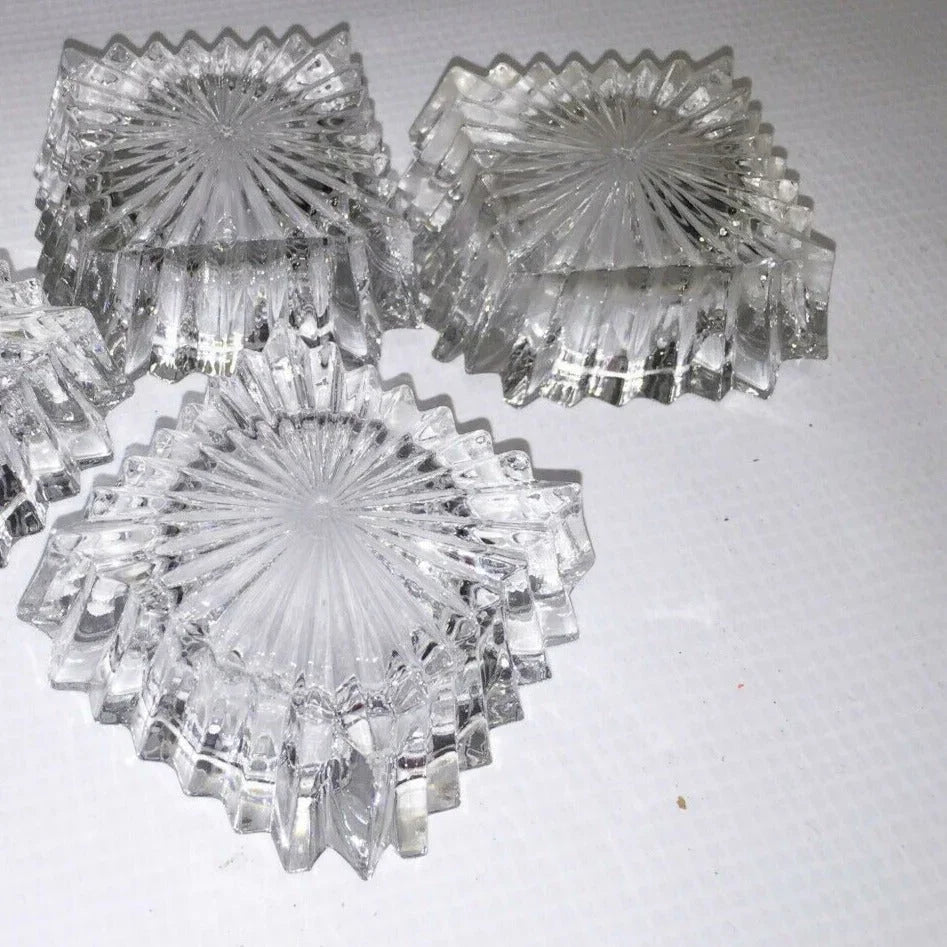 Set (3) CRYSTAL Tealight CANDLE Holders Pretty burst pattern Unbranded A+ Stuff Candle Holders