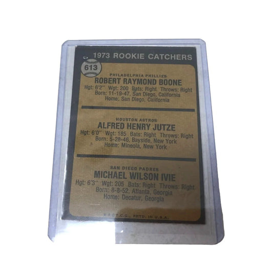 1973 ROOKIE Catchers Card Bob Boone Skip Jutze, Mike Ivie Card No. 613 Topps A+ Stuff