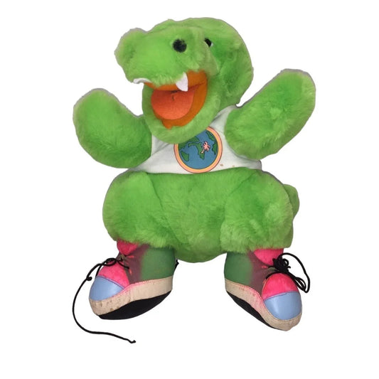 Preserve Florida Everglades - Alligator wearing T Shirt - Airbrushed Tennis Shoes - PLush Alligator Conservation Message A+ Stuff A+ Stuff