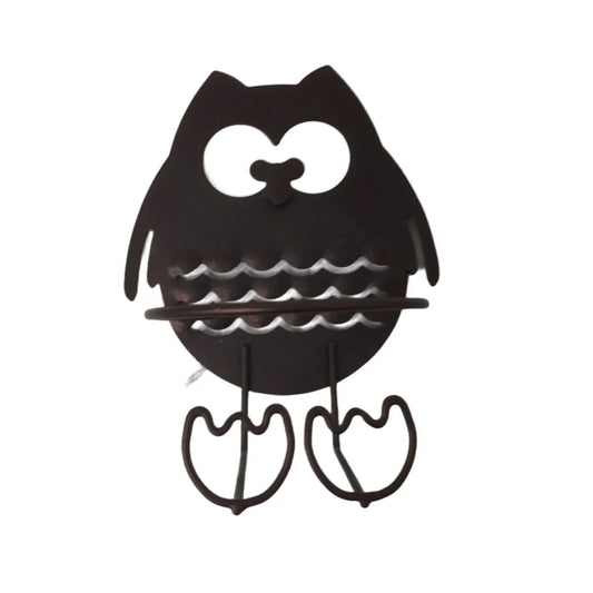 Super cute Small 4-5" Metal Owl Planter - Ring Pot Holder - Owl w/ Big Eyes Hold Your plant A+ Stuff A+ Stuff