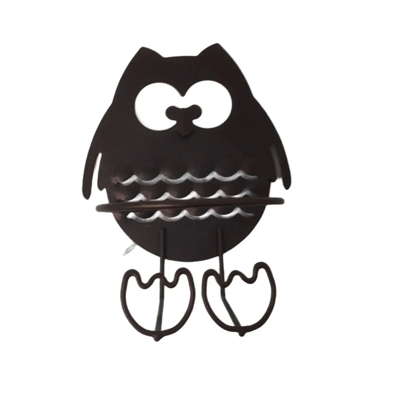 Super cute Small 4-5" Metal Owl Planter - Ring Pot Holder - Owl w/ Big Eyes Hold Your plant A+ Stuff A+ Stuff