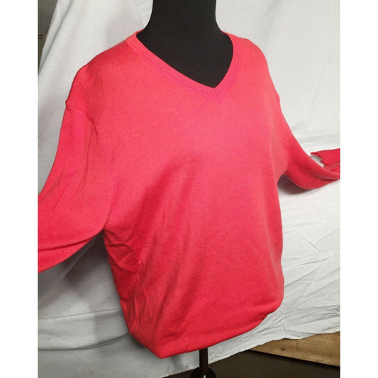LIZ CLAIBORNE Women's Coral Pink MERINO WOOL Sweater Size Small Liz Claiborne A+ Stuff Clothing