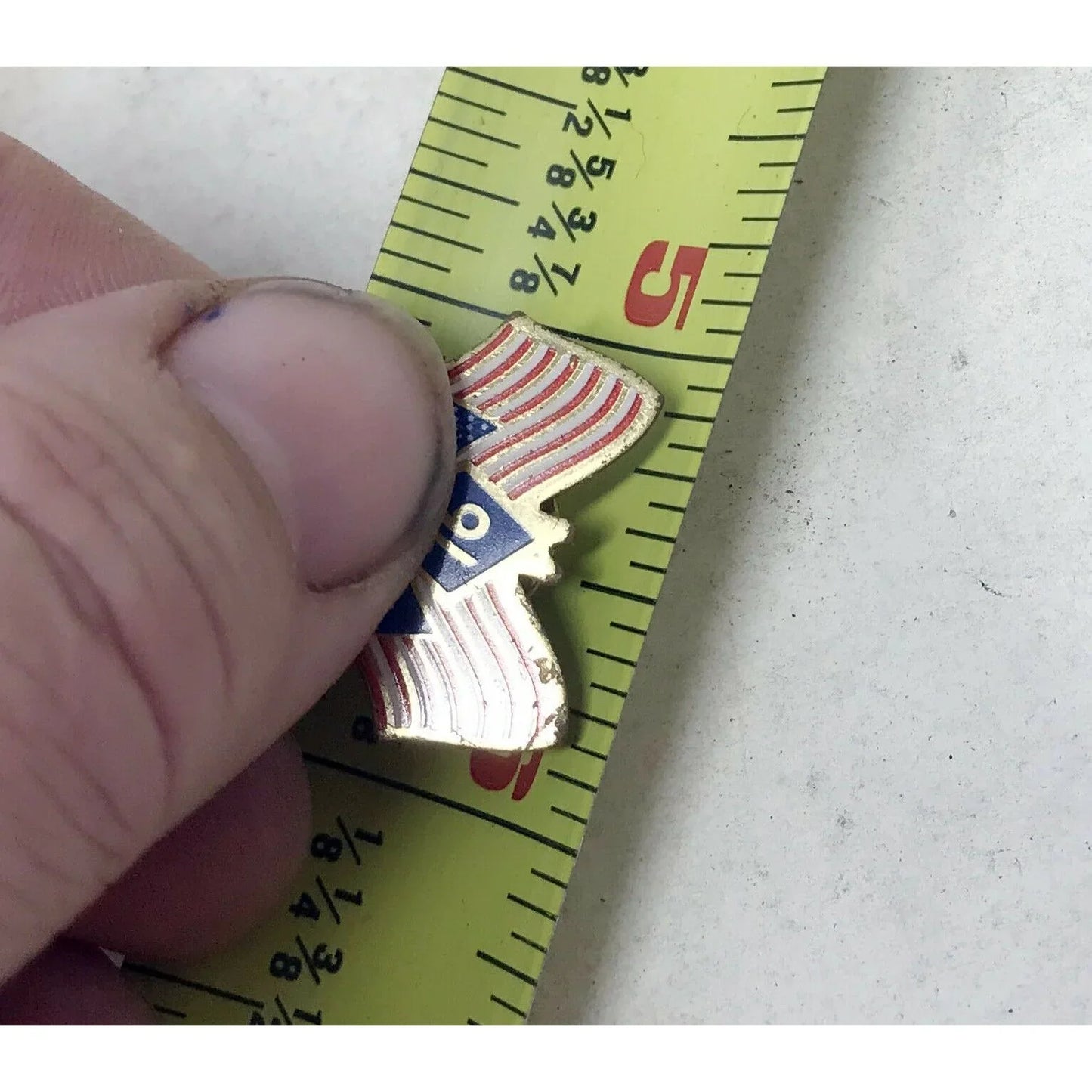 Vtg 1976 Bicentennial AMERICAN FLAGS w '76' Lapel Pin Americana A+ Stuff A+ Stuff Brooches & Lapel Pins