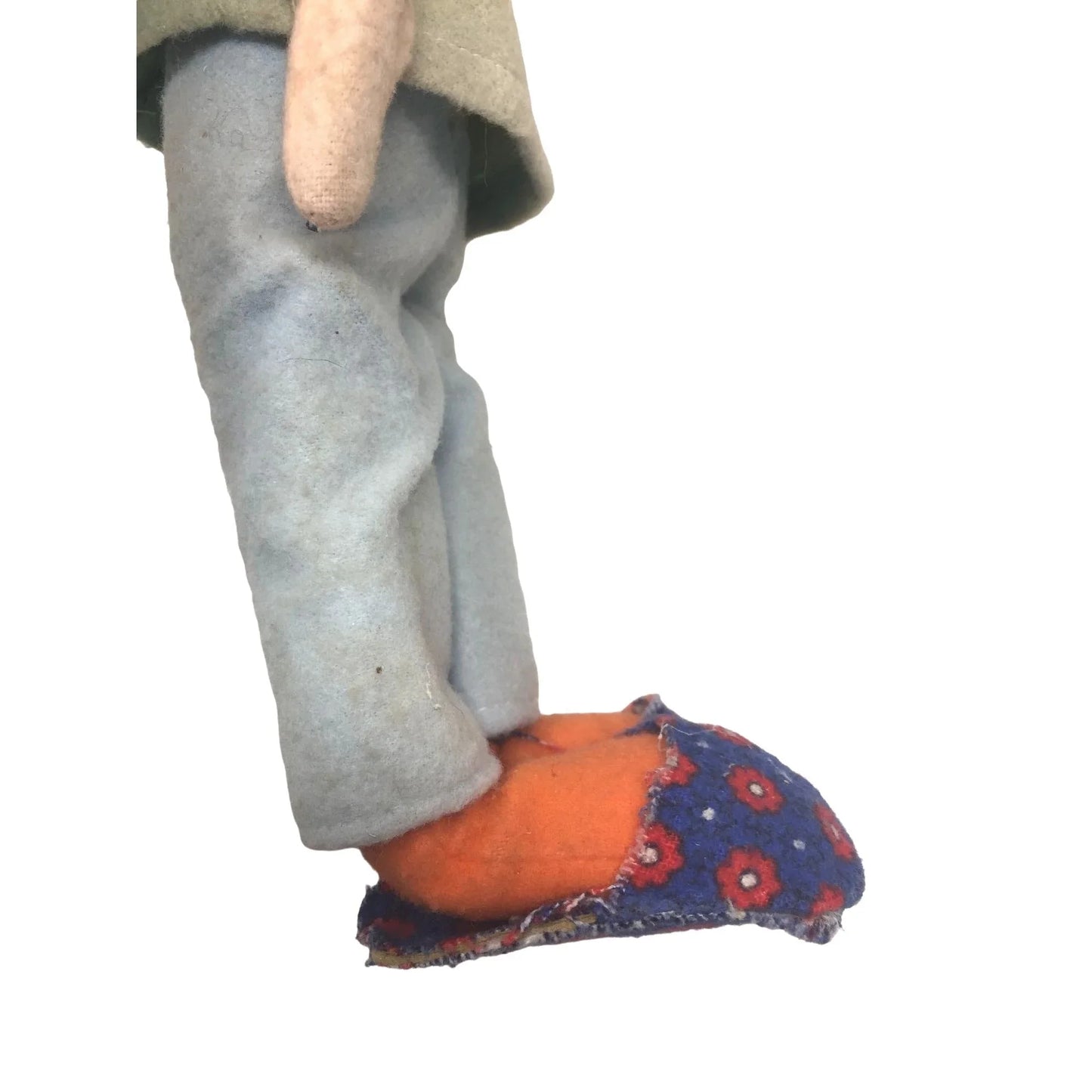 Vintage Mid-Century Baker or Chef? Doll White hat, Paisley Slippers Great retro Face Unknown A+ Stuff Dolls