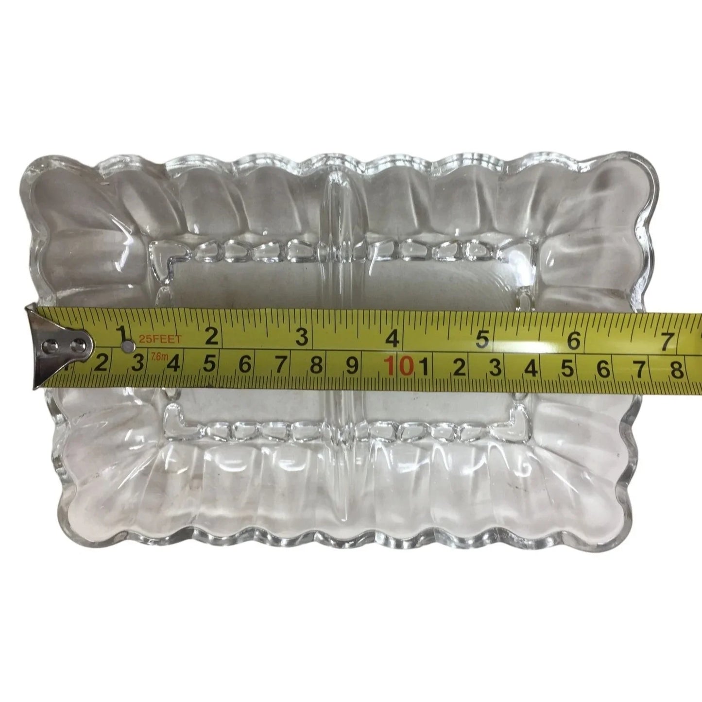 Fancy Crystal Segmented Dish - Pretty Pattern - A+ Stuff A+ Stuff