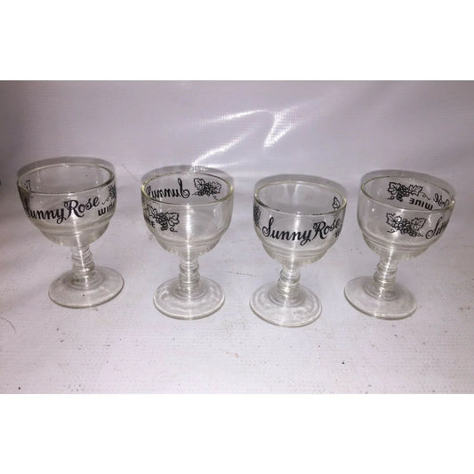 SUNNY ROSE WINE Set of 8 Wine Tasting Glasses Grape Art Sunny Rose A+ Stuff Glass