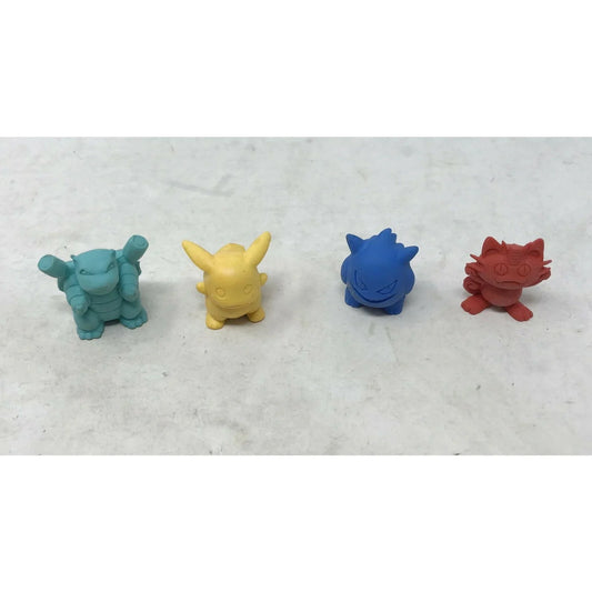 Vintage POKEMON Characters Set of 4 PIKACHU Meowth Blastoise POKEMON A+ Stuff Doll & Action Figure Accessories