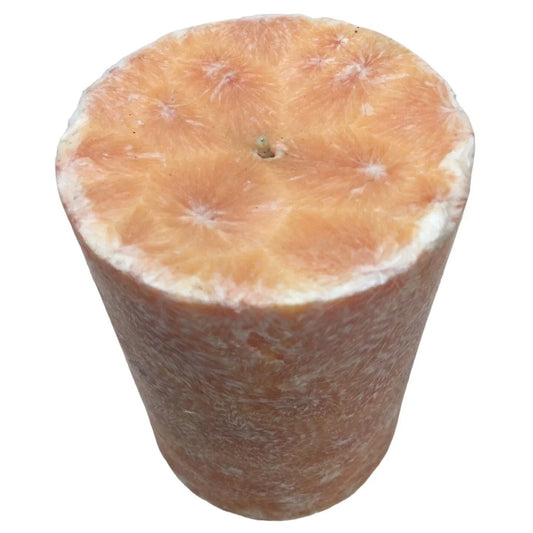 Pillar Candle - Rust colored Marble Pattern - 3" Round 4" Tall A+ Stuff A+ Stuff