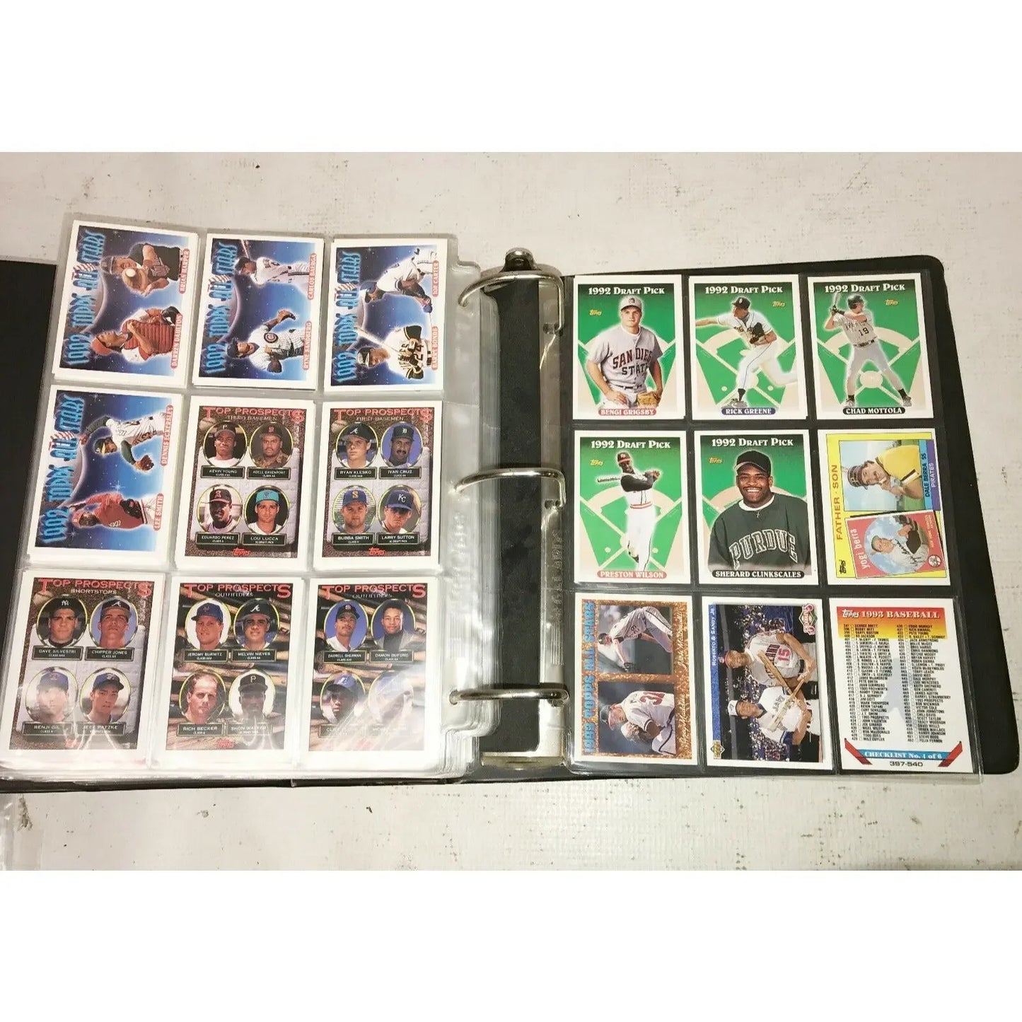 LARGE Binder BASEBALL Cards DEREK JETER DRAFT PICK 1993 Griffey Jr A+ Stuff