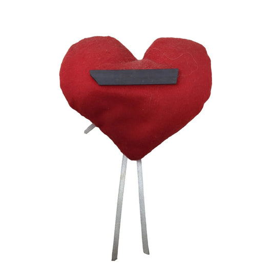 Cute Fabric Heart Magnet with Bows and Floret - Red Heart Magnet A+ Stuff A+ Stuff