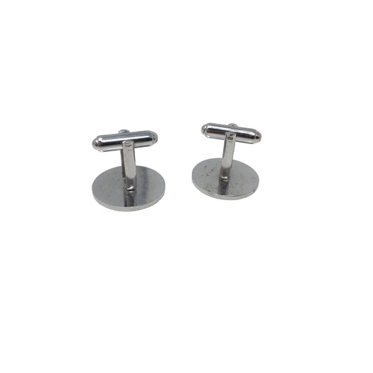 Round Cufflinks with Lines - Silver Tone Unbranded A+ Stuff Cufflinks