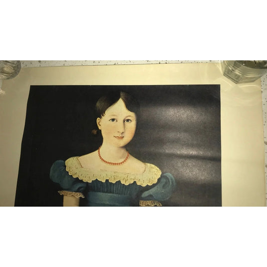 Portrait of a Girl - Artist Unknown - 1st half of 19th Century - Art Print - Girl in green Dress Unknown A+ Stuff