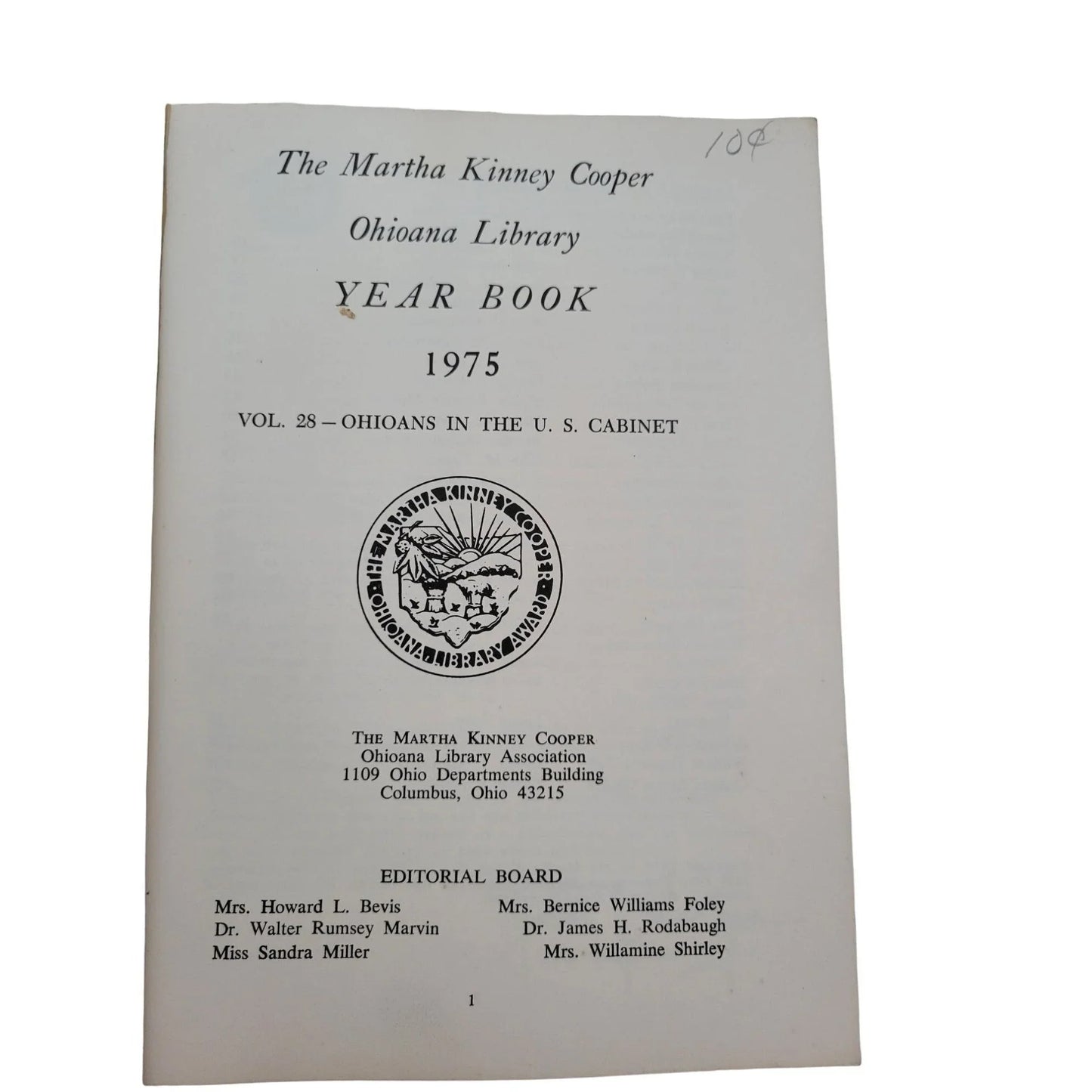 The Ohioana Library - Ohioans in the US Cabinet 1975 Yearbook - The Ohioana Library A+ Stuff