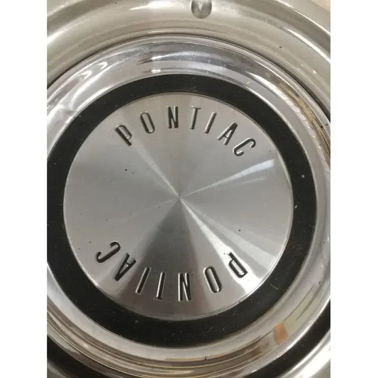 1958 Vintage Pontiac Hubcaps (Wheel Covers) with Black Rings and PONTIAC Name in center - nice style - clean look. Listing is for 1 hubcap PONTIAC
