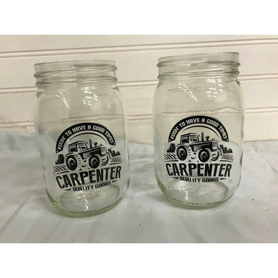 ' Fixin' to Have a Good TIme' - mason jar style drinking glasses - Carpenter Quality Goods Country Style Glasses (set of 4) Carpenter Quality Goods A+ Stuff Glass