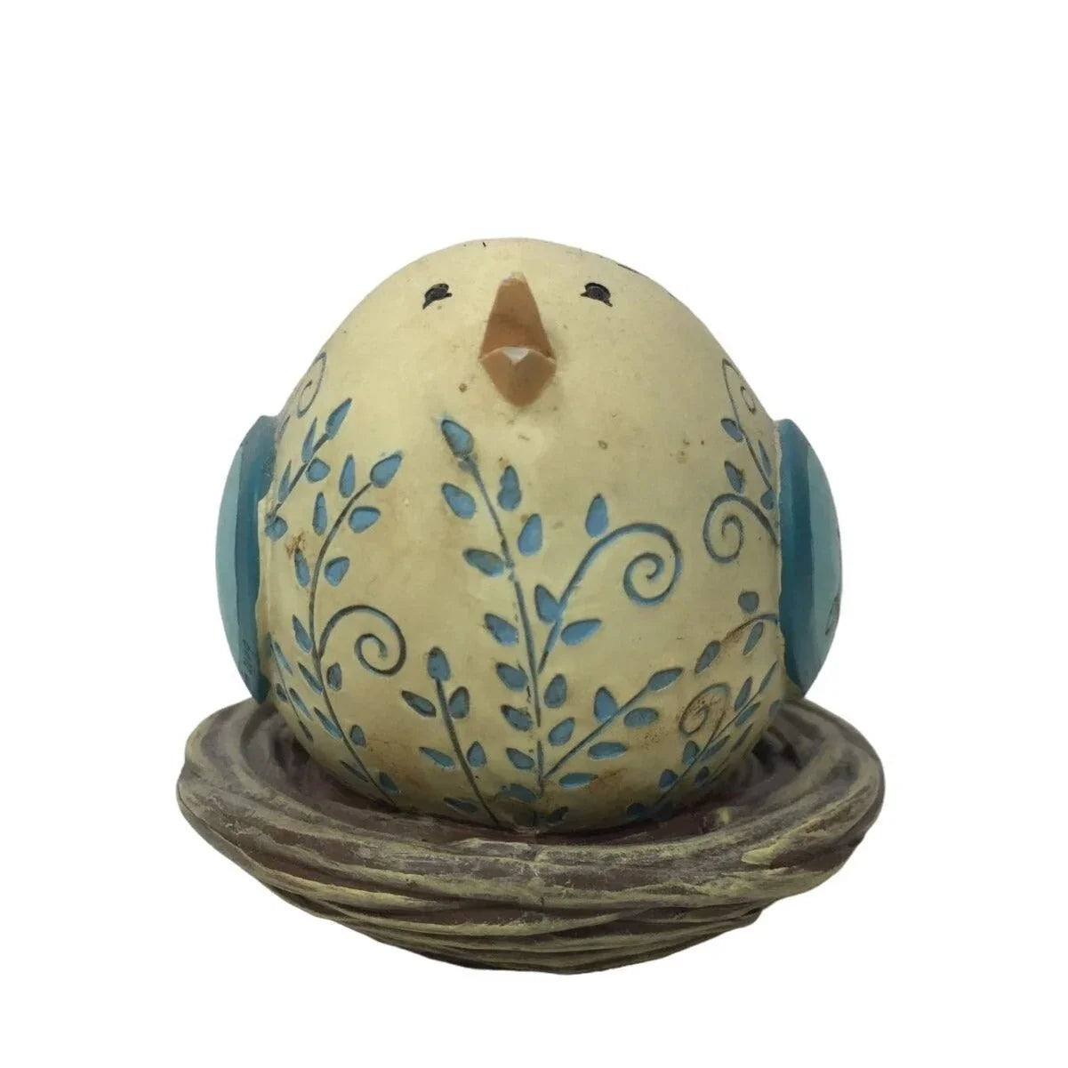 Very Cute Blue and Yellow Bird "LOVE' Votive Holder - Filagree art on birt in Nest A+ Stuff A+ Stuff