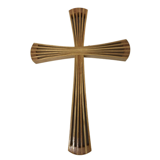 Wooden Cross - Tips Fanned out to make nice Full- Looking Effect 12.5" Tall